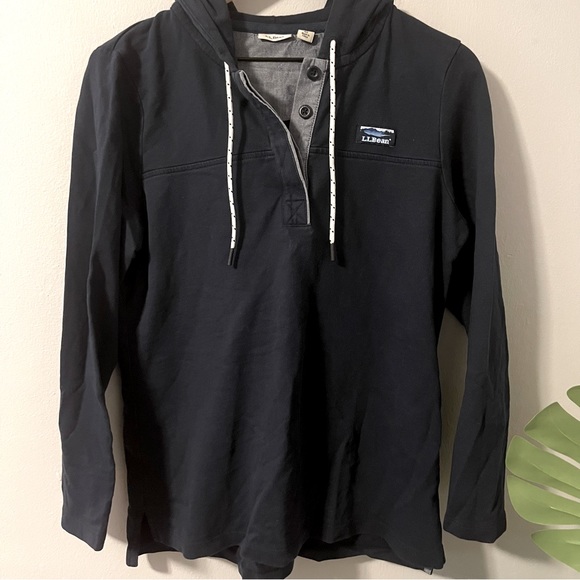 L.L. Bean Tops - LL Bean Sweater Pullover Hooded Sweatshirt Henley Ladies